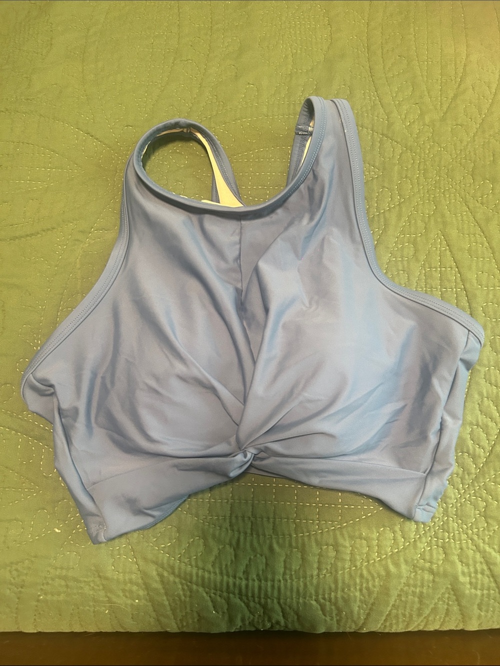 Light Blue Twist-Front Women's Swim Top